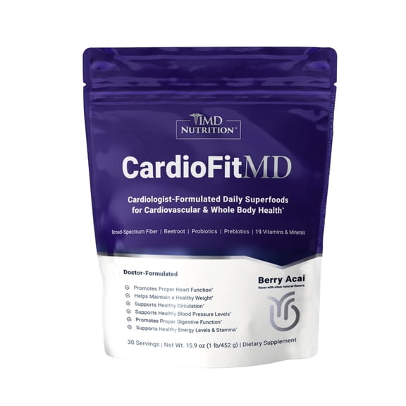 1MD Nutrition CardioFitMD for Cardiovascular & Whole-Body Health | with Beetroot Powder & Fiber | 30 Servings