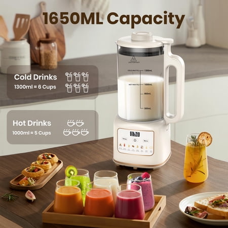 MOREBLUE 10-IN-1 AUTOMATIC NUT MILK MAKER, 56OZ SOY MILK MAKER MACHINE WITH SELF-CLEANING,HOMEMADE OAT MILK MAKER WITH DELAY START PLANT-BASED & DAIRY-FREE BEVERAGE
