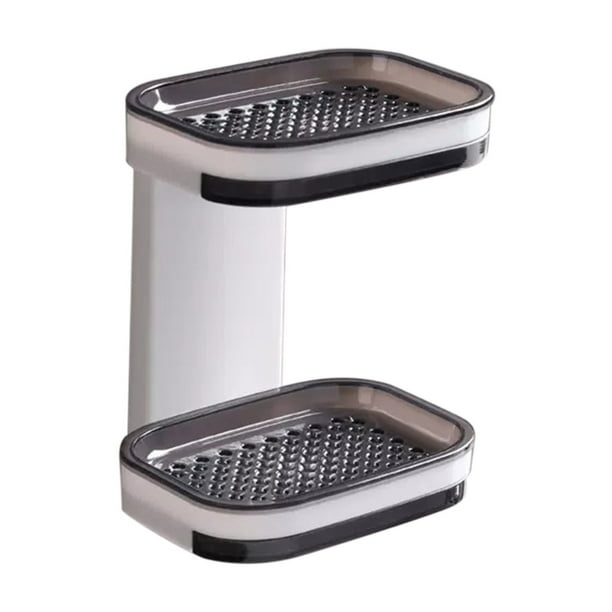 Zapatero para armario con ventosa para montaje en pared, doble fila, jabonera, doble capa, artefacto de almacenamiento para baños y aseos.