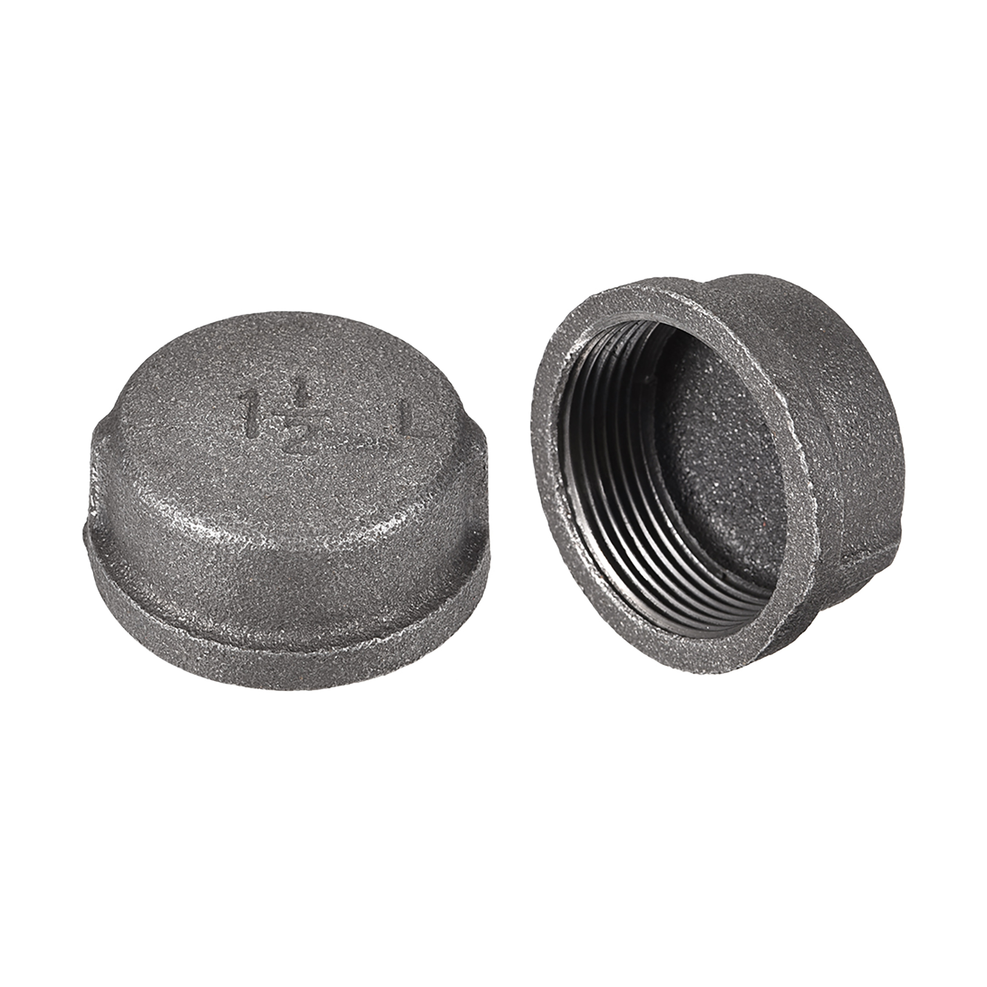1 1 2 Inch Pipe Cap 2 Pcs PT1 1 2 Female Pipe Fitting Carbon Steel 