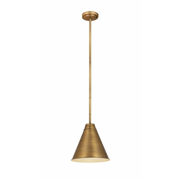 6011P12-RB-Z-Lite-Eaton - 1 Light Pendant in Sleek Style - 12 Inches Wide by 12.5 Inches High-Rubbed Brass Finish