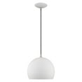 thumbnail image 3 of Livex Lighting 1-Light Modern Metal Single Pendant with Shade in White, 3 of 8