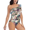 thumbnail image 3 of Honeii Rose Flowers for women's one-piece swimsuit featuring a chic one-shoulder design experience elegance and style in the water-XX-Large, 3 of 6