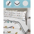 thumbnail image 3 of Full Size Quilt Bedding Set, Cute Birds Reversible Summer Quilt 3 Pieces, Funny Snowflake Wire Sparrow Lightweight Bedspreads Coverlets with 2 Pillow Shams for All Seasons, 3 of 5