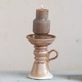 thumbnail image 2 of Creative Co-Op 7.5 Inches Stoneware Pillar Holder with Handle and Reactive Glaze for 5 Inches Pillar, Brown, 2 of 5