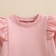 thumbnail image 5 of HCNTES Baby Girl Clothes Winter Girls Clothes Girl Winter Clothes Toddler Solid Color Ruffle Sleeved Crewneck Sweatshirts + Joggers Pants Set, 5 of 9