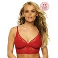 thumbnail image 2 of Felina Finesse Cami Bralette - Stretchy Lace Bralettes For Women - Sexy and Comfortable (Tango Red, L-XL), 2 of 3