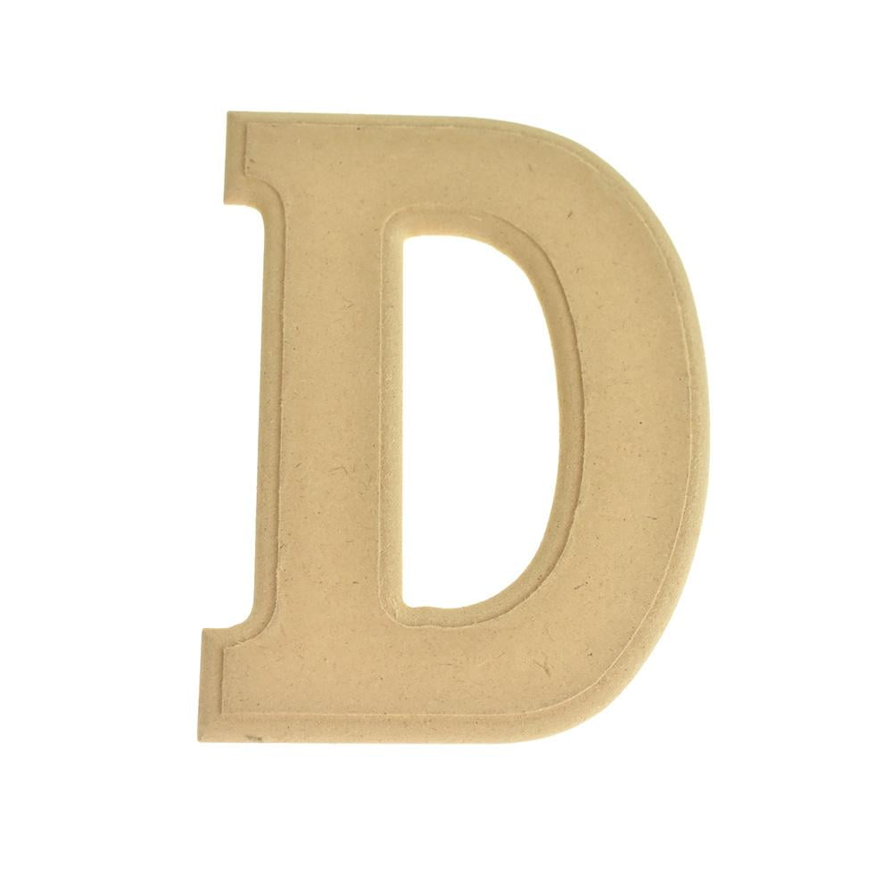 Pressed Board Beveled Wooden Letter M, Natural, 6-inch 