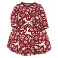 thumbnail image 3 of Touched by Nature Infant and Toddler Girl Organic Cotton Long-Sleeve Dresses, Red Winter Folk, 8 Years, 3 of 4