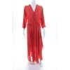 Pre-owned|Catherine Catherine Malandrino Womens Crepe V-Neck A-Line Maxi Dress Pink Size 4