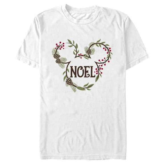 Men's Mickey & Friends Christmas Noel and Mouse Graphic Tee White 3X Large