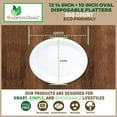 thumbnail image 2 of BioGreenChoice Eco-Friendly White 12 5/8in. x 10 in. PFAS-FREE Fiber-Molded/Bagasse Disposable Platter (500 count), Heavy Duty Paper Platter- Microwave safe, 2 of 6