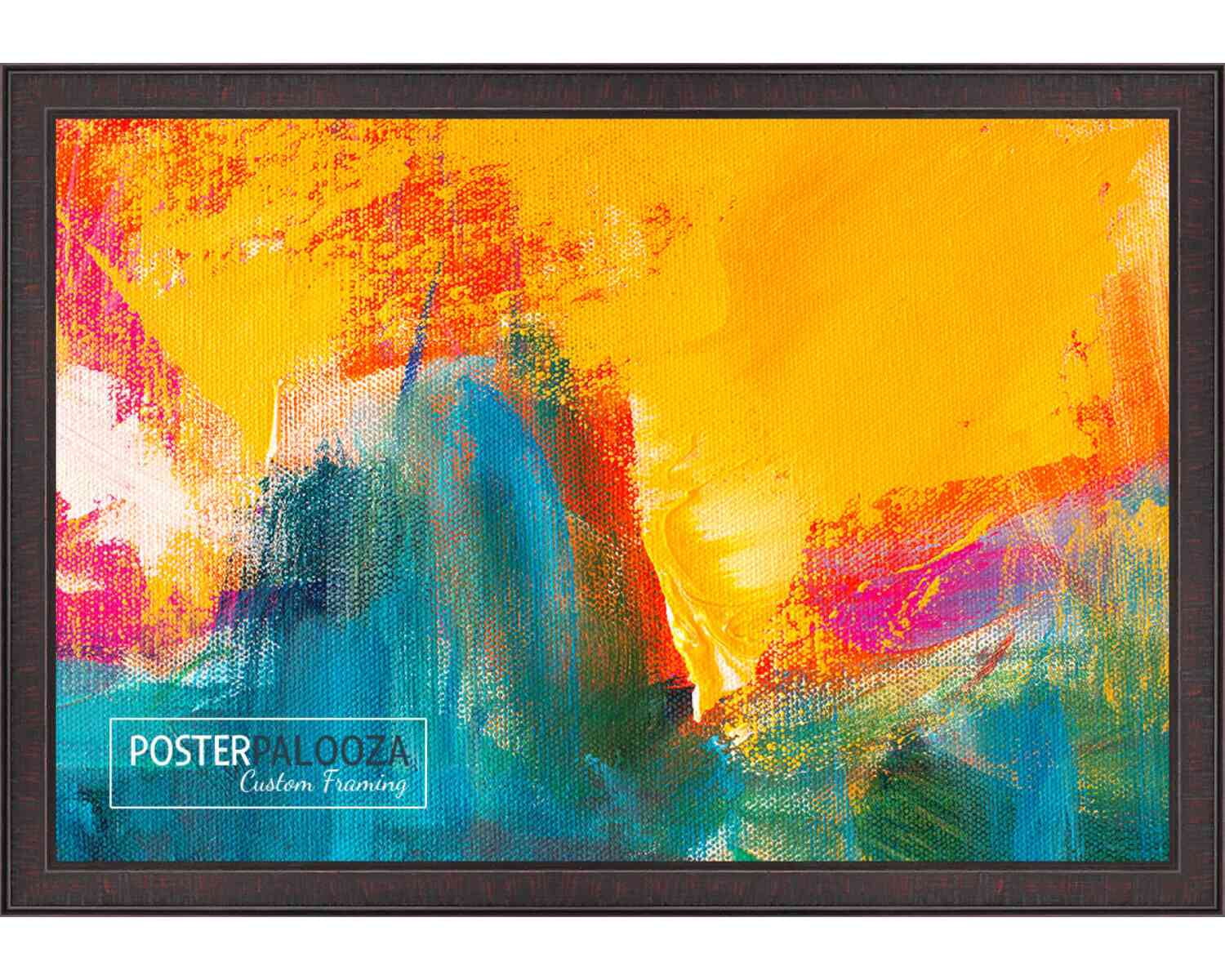 18x24 Textured Brown Picture Frame - UV Acrylic, Foam Board Backing, Hanging Hardware