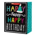 thumbnail image 1 of Bolsa de Regalo Paper Craft Grande Happy Birthday Gis Negro, 1 of 4