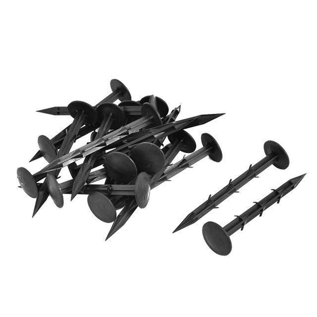 Garden Parterre Plastic Weed Tools Securing Peg Nail Black 15.5cm Length 20pcs