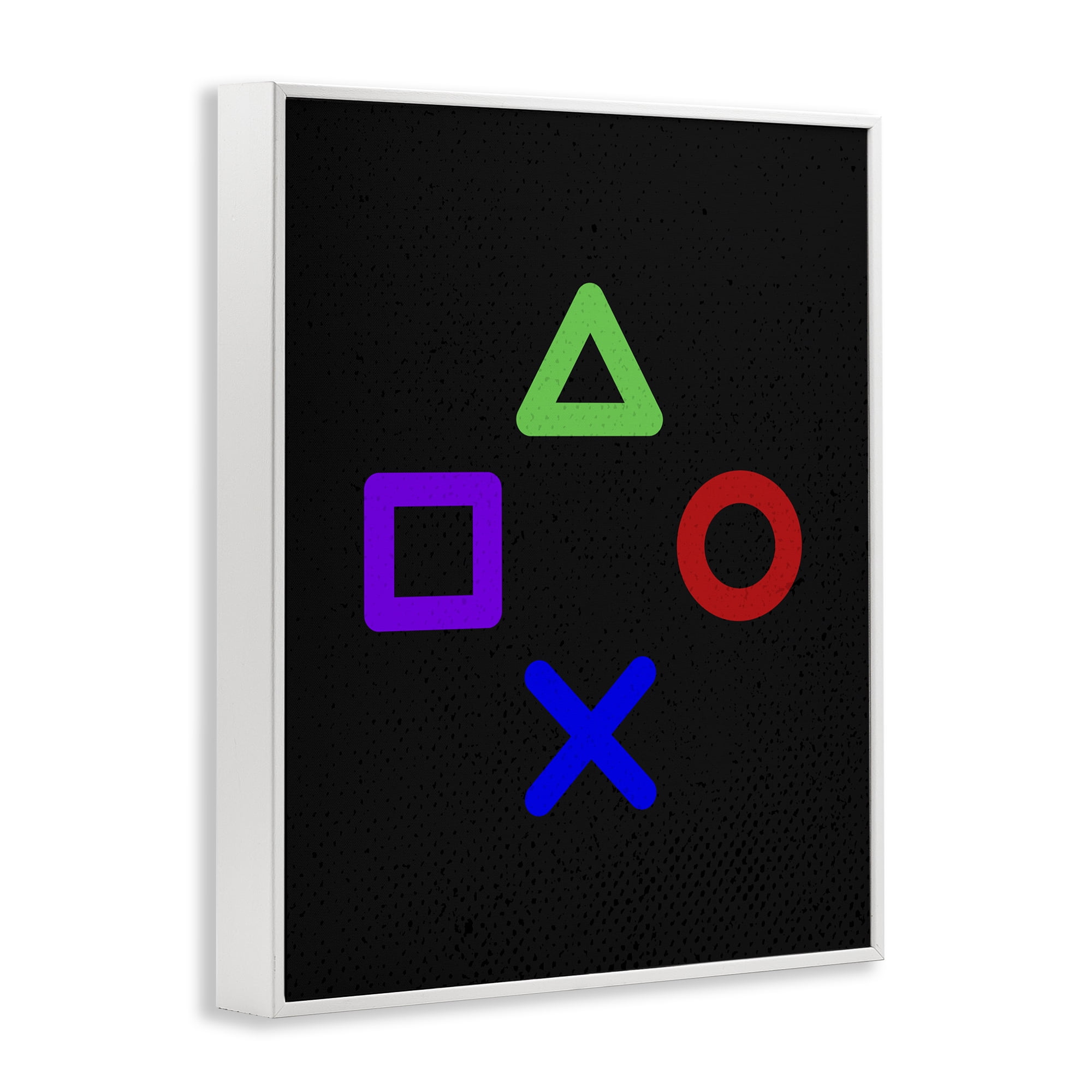 Game Button Shapes White Framed Giclee Art, design by Kim Allen