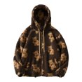 thumbnail image 2 of ClodeEU Winter Coats Jackets for Women Clearance Fashion Women Casual Zipper Winter Lengthened Plush Long Sleeve Outwear Flash Picks Khaki 4(S), 2 of 4