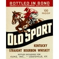 thumbnail image 2 of Vintage Booze Labels 26x32 Black Ornate Wood Framed with Double Matting Museum Art Print Titled - Old Sport Kentucky Straight Bourbon Whiskey, 2 of 4
