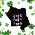 thumbnail image 5 of LEKWK Sweatshirts for Women Vintage Sketch Crew Neck Long Sleeve Graphic Tees White Grid Shamrock Print St Patricks Day Holiday Pullover, 5 of 5
