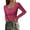 Rose Red, variant on PRETTYGARDEN Women's 2025 Spring Fall Long Sleeve Henley T Shirts Button Ribbed Knit Slim Fit Casual Basic Tops Blouse