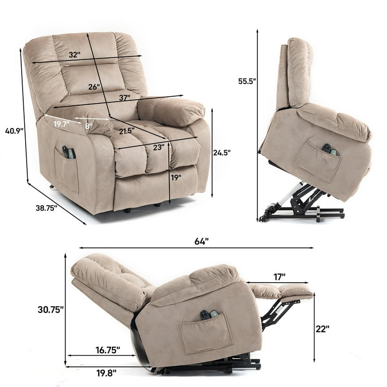 SYNGAR Large Power Lift Recliner Chair with Massage, Heat