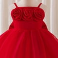 thumbnail image 6 of WhouRiu Girls Summer Cami Dress Solid Color Floral Decorated Sleeveless Mesh Party Gown Kids Comfortable Elegant Princess Dresses,7 Years, 6 of 6