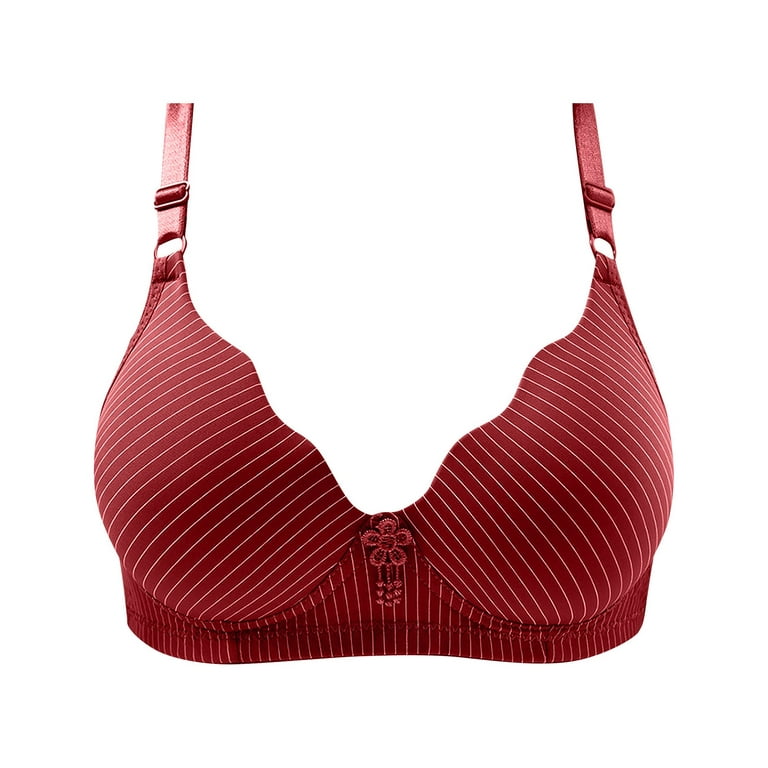 Qcmgmg Women's Minimizer Bras Push Up Full Coverage Womens Bras No  Underwire Full Support Wine Red 42 