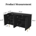 thumbnail image 6 of CBJCBJ 47.24"W Modern 4-Door Credenza with 3D Floral Doors & Shelves, Storage Sideboard for Dining Room, Kitchen  Black, 6 of 10