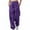 Purple, variant on Patlollav Womens Casual Solid Elastic Waist Trousers Long Straight Pants