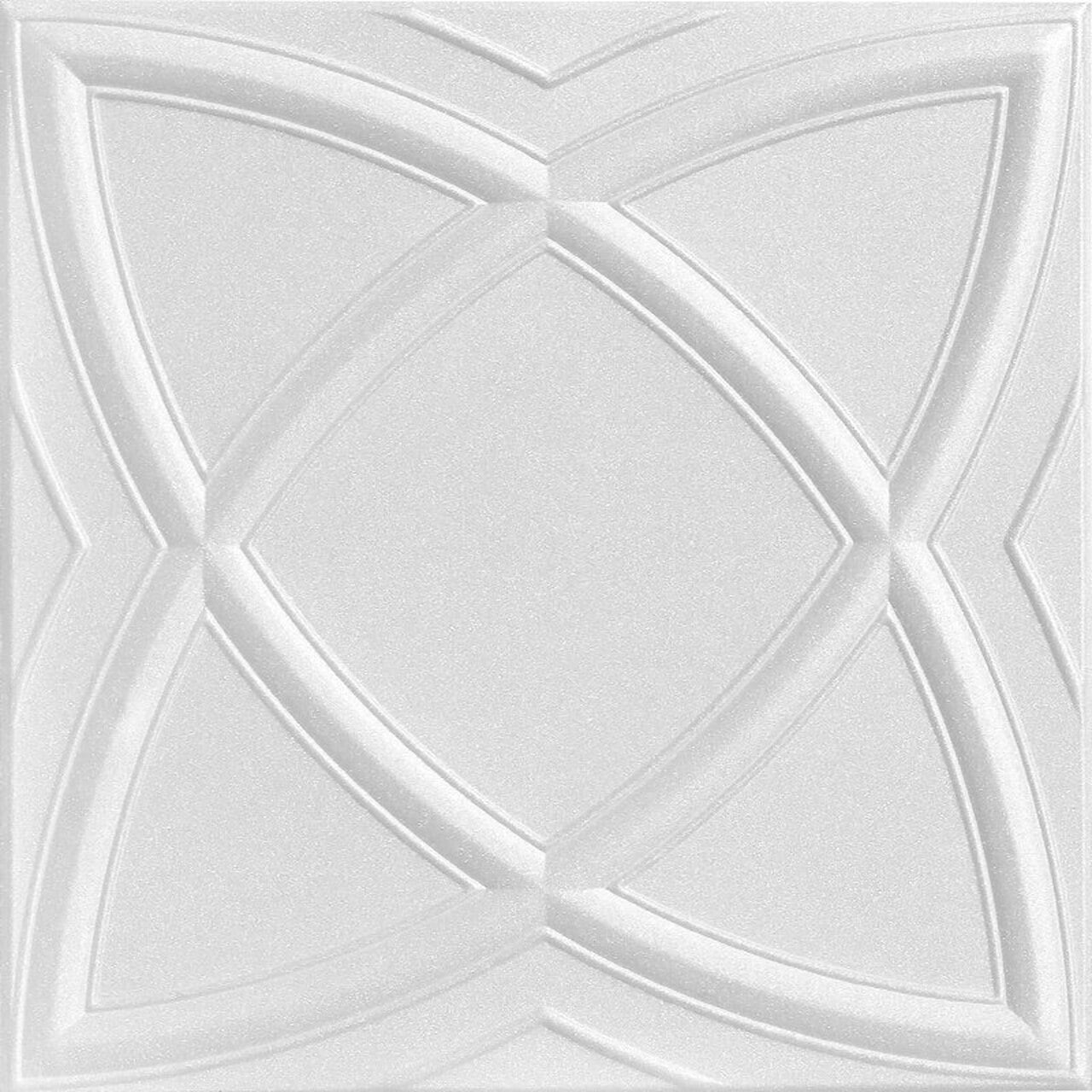 Elliptic Illusion 1.6 ft. x 1.6 ft. Foam Glue-up Ceiling Tile in Plain White (21.6 sq. ft. / case)
