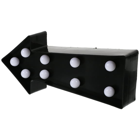 GOOHOCHY Black Plastic LED Arrow Sign Light with 7 LEDs for Wall or Table Battery Operated Kids Room Decor 3D