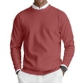 thumbnail image 2 of Wutalume Men's Round Neck Ribbed Knit Pullover, Long Sleeve Basic Sweater, Comfortable Stretch Top for Casual Outfits and Everyday Comfort,Vermilion XL, 2 of 8