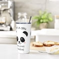 thumbnail image 2 of Panda Tumbler with Lid and Straw 1 Set, 20 Oz Stainless Cup Steel Insulated Water Bottle Travel Coffee Mug, Panda Gifts for Girl Women, 2 of 6