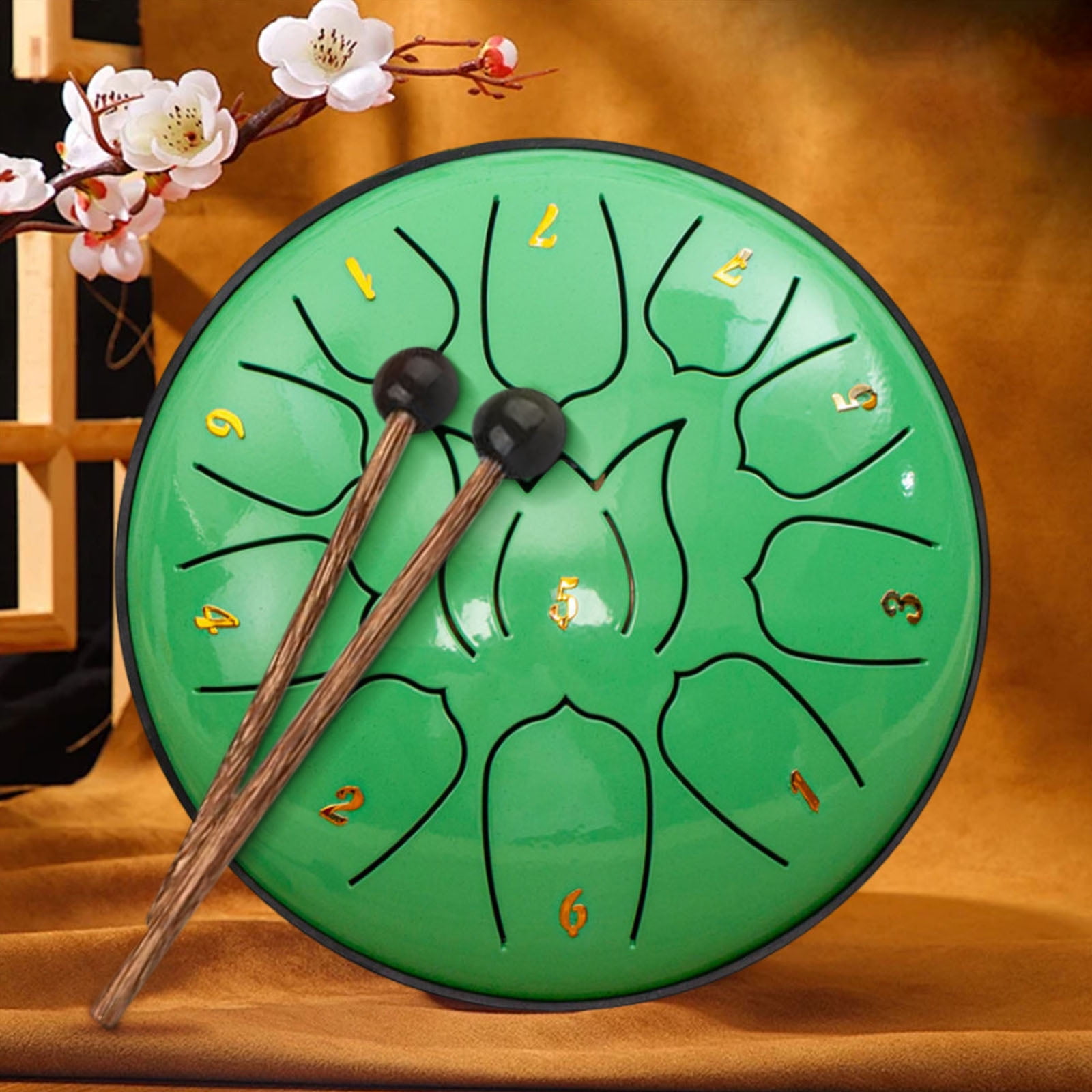 Rain Drum for Outside 11 Note 6 Inch Rain Drum for Garden, Steel Tongue Drum Rain Chime,Chakra Drum for Rain, Outdoor Handpan Drum,steel tongue drum,Rain Drums Adult Hand Disc Drum