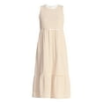 thumbnail image 5 of Time and Tru Women's Cotton Sleeveless Tiered Midi Dress, Sizes XS-XXXL, 5 of 5