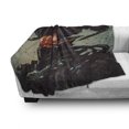 thumbnail image 3 of Fantasy Soft Flannel Fleece Blanket, Unusual Sinister Robotic Demon Character Futuristic Computer-Generated Cyber Print, Cozy Plush for Indoor and Outdoor Use, 70" x 90", Black Red, by Ambesonne, 3 of 6
