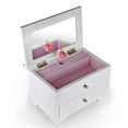 thumbnail image 2 of Gorgeous Matte White Carved Roses 18 Note Ballerina Musical Jewelry Box- Easy Song Selection - Getting To Know You - SWISS (+$75), 2 of 2