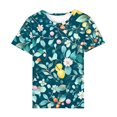 thumbnail image 5 of Yuwull Tops For Women Women'S Tops Women Vacation Style Floral Print Round Neck Short Sleeved T-Shirt Women Tops On Clearance21M, 5 of 5
