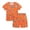 1-Orange, variant on WhouRiu Boys Girls Summer Casual Outfits Kids Unisex Short Sleeve Cartoon Graphic Tees Shorts Sets