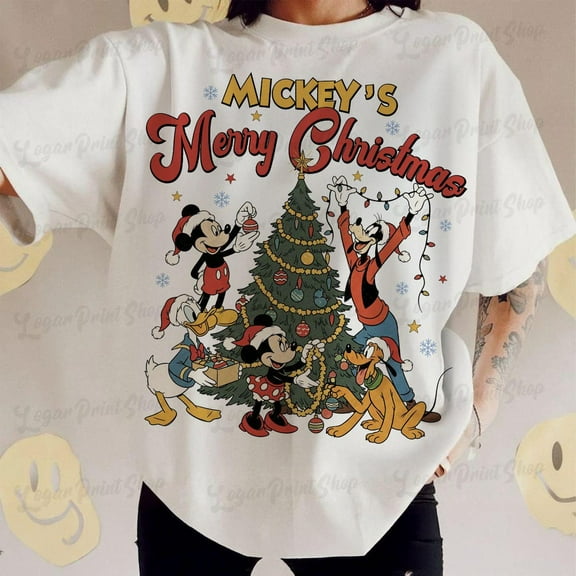 Mickey and Friends Christmas Shirt, Family Xmas Trip Tee, Holiday Gift T-Shirt