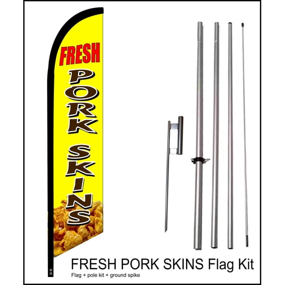Fresh Pork Skins Swooper Flag Kit 15 ft Tall  - by flagsandsigns
