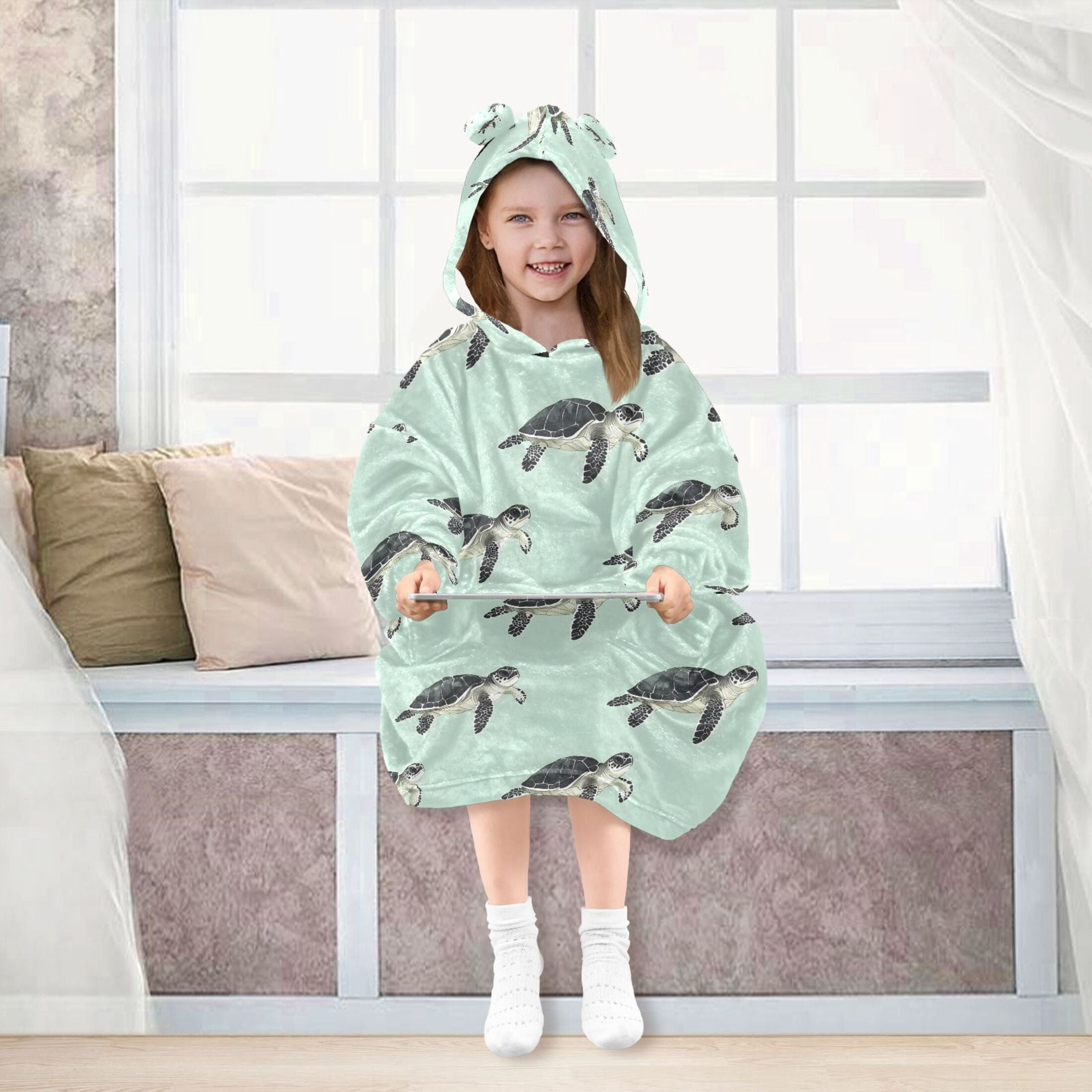joogoo Blanket Hoodie for Turtles Oversize Sweatshirt 3-14 YR L