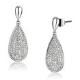 thumbnail image 1 of Women Rhodium Brass Earrings with AAA Grade CZ in Clear, 1 of 1