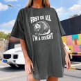 thumbnail image 2 of TSADFHJI Hauts d'Été pour Femmes Mode Décontractée Col Rond T-Shirts Manches Courtes Décontractées T-Shirts Amples L Gris, 2 of 4