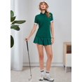 thumbnail image 4 of Womens Letter Printed Waist Pleated Athletic Shorts Field Green XL, 4 of 8