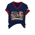 thumbnail image 6 of YVNAURA America 250 Vintage Patriotic V Neck T Shirt for Women 1776-2026 Faded Flag Graphic Tee Semiquincentennial Limited Edition Keepsake Top for 4th of July Daily Streetwear, Dark Blue, S, 6 of 7