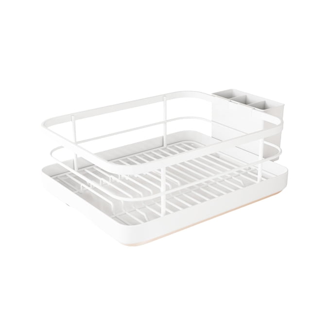 Dish Drying Rack with Integrated Cutlery Drainer and Utensil Holder for Efficient Kitchen Organization