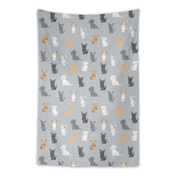 S4Sassy Gray Bolognese Dog Printed Wall Hanging Dorm PortraitÂ&nbsp;TapestryÂ&nbsp;Beach Throw-58 x 58 Inches