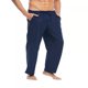 thumbnail image 5 of Pantalones largos para hombre, color liso, con bolsillos ajustados, pantalones largos para hombre, pantalones de poliéster y algodón., 5 of 7