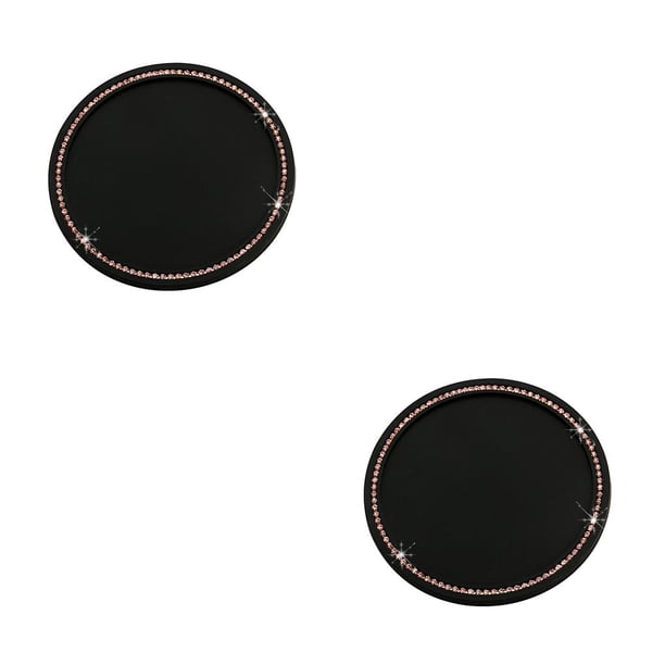 Moyic Posavasos para posavasos de coche, , antideslizante, aislamiento térmico, creativo, con incrustaciones de diamantes de imitación, diamantes de imitación rosa 2Conjunto